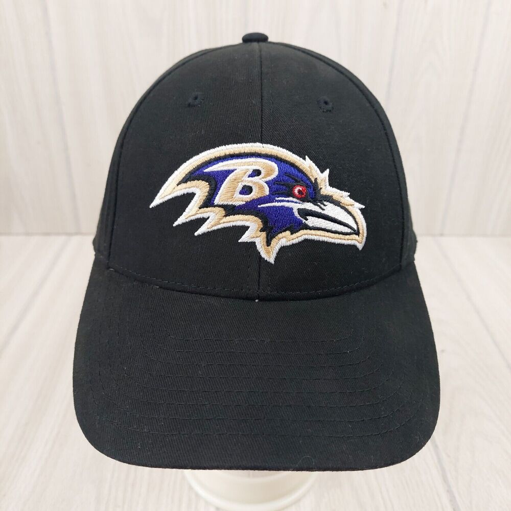 Baltimore Ravens Hat Cap NFL Team Apparel Black Adjustable Strapback Football